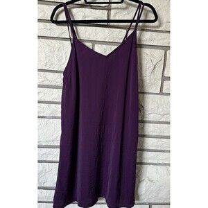 Vintage Silk Like Slip Dress Medium Purple Open Back Nightgown Fairy 90s AE